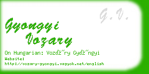 gyongyi vozary business card